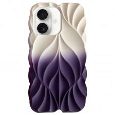 TPU чохол Leaf для Apple iPhone 16 (6.1") White / Purple