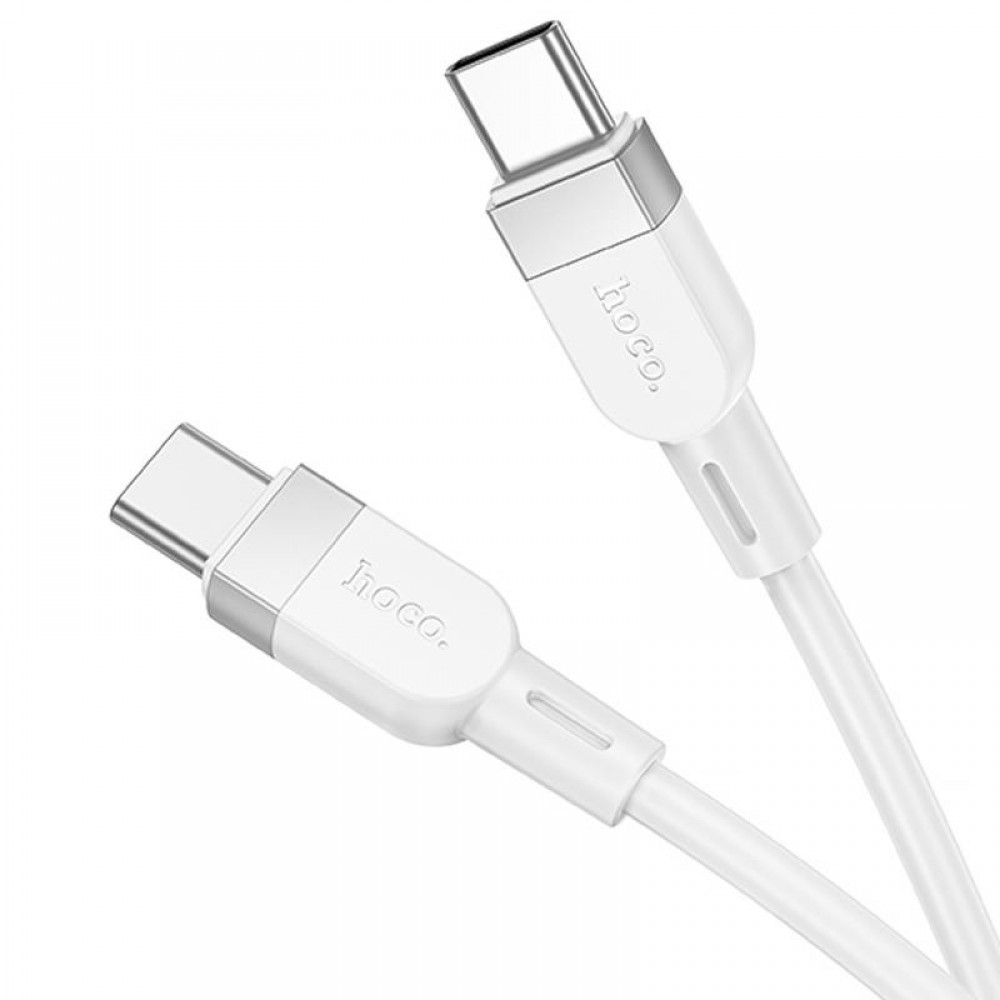 Дата кабель Hoco X109 Energy silicone Type-C to Type-C 60W (1m) White
