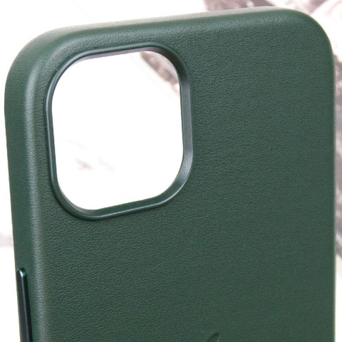 Шкіряний чохол Leather Case (AAA) with MagSafe and Animation для Apple iPhone 13 (6.1") Sequoia Green