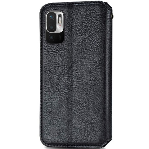 Шкіряний чохол-книжка GETMAN Cubic (PU) для Xiaomi Redmi Note 10 5G / Poco M3 Pro Чорний