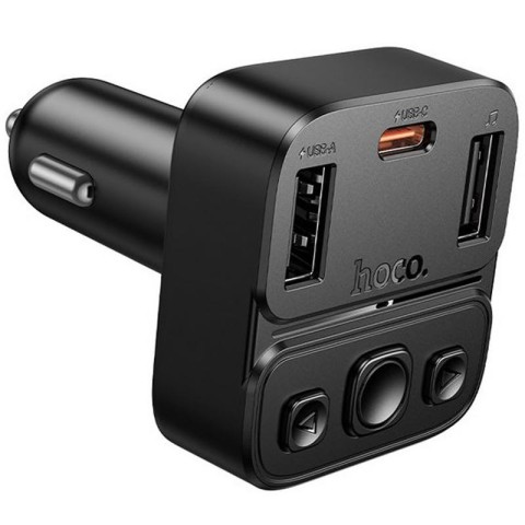 АЗП FM модулятор Hoco E87 Delta 35W (1USB-A/1C) Black