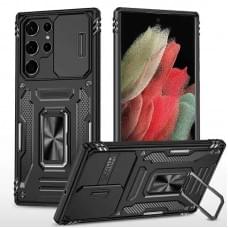 Ударостійкий чохол Camshield Army Ring для Samsung Galaxy S22 Ultra Чорний / Black