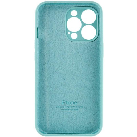 Чохол Silicone Case Full Camera Protective (AA) для Apple iPhone 15 Pro (6.1") Бірюзовий / Marine Green