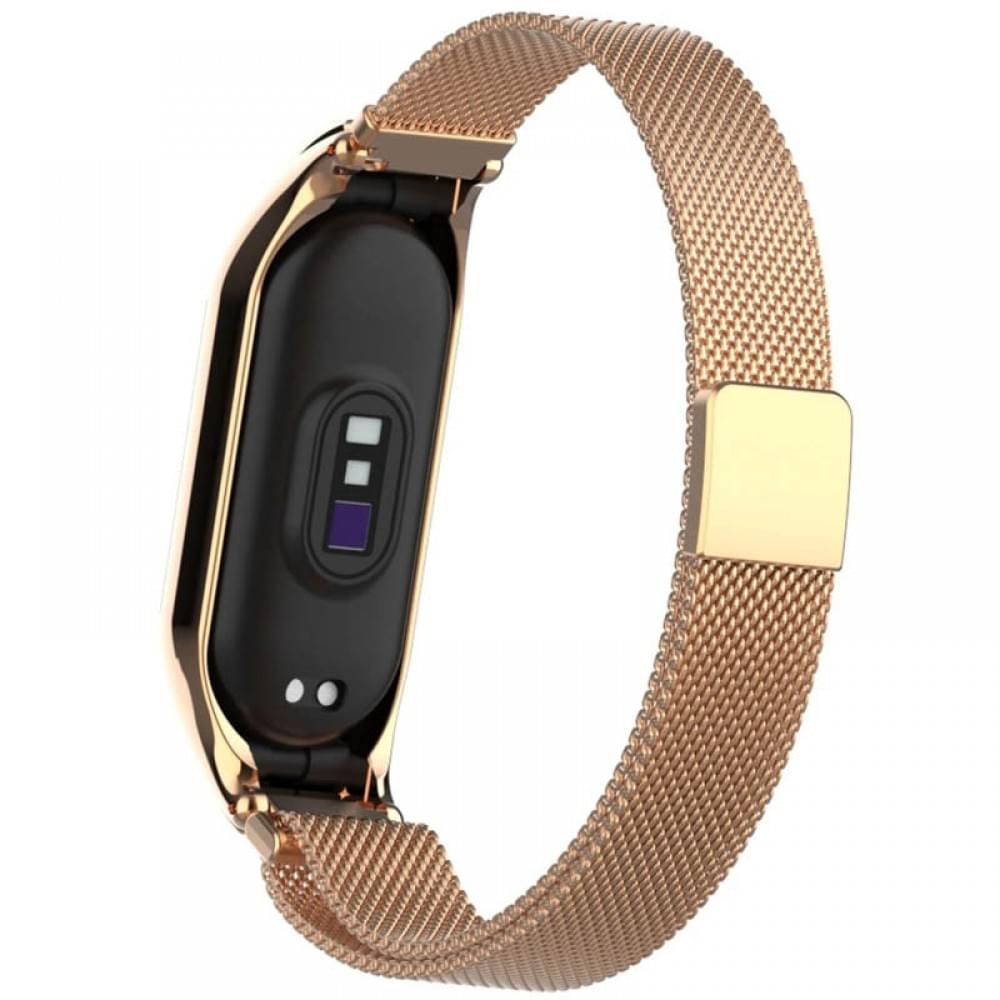 Ремінець Milanese Loop Design для Xiaomi Mi Band 7 Pink Gold