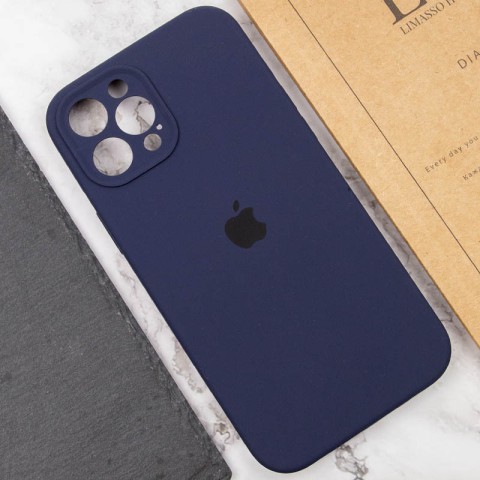 Чохол Silicone Case Full Camera Protective (AA) для Apple iPhone 12 Pro Max (6.7") Темно-синій / Midnight blue