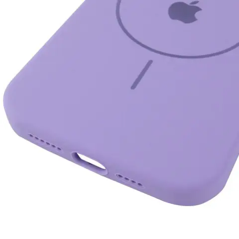 Чохол Silicone Case Full Protective (AA) V2 with MagSafe для Apple iPhone 15 (6.1") Бузковий / Dasheen