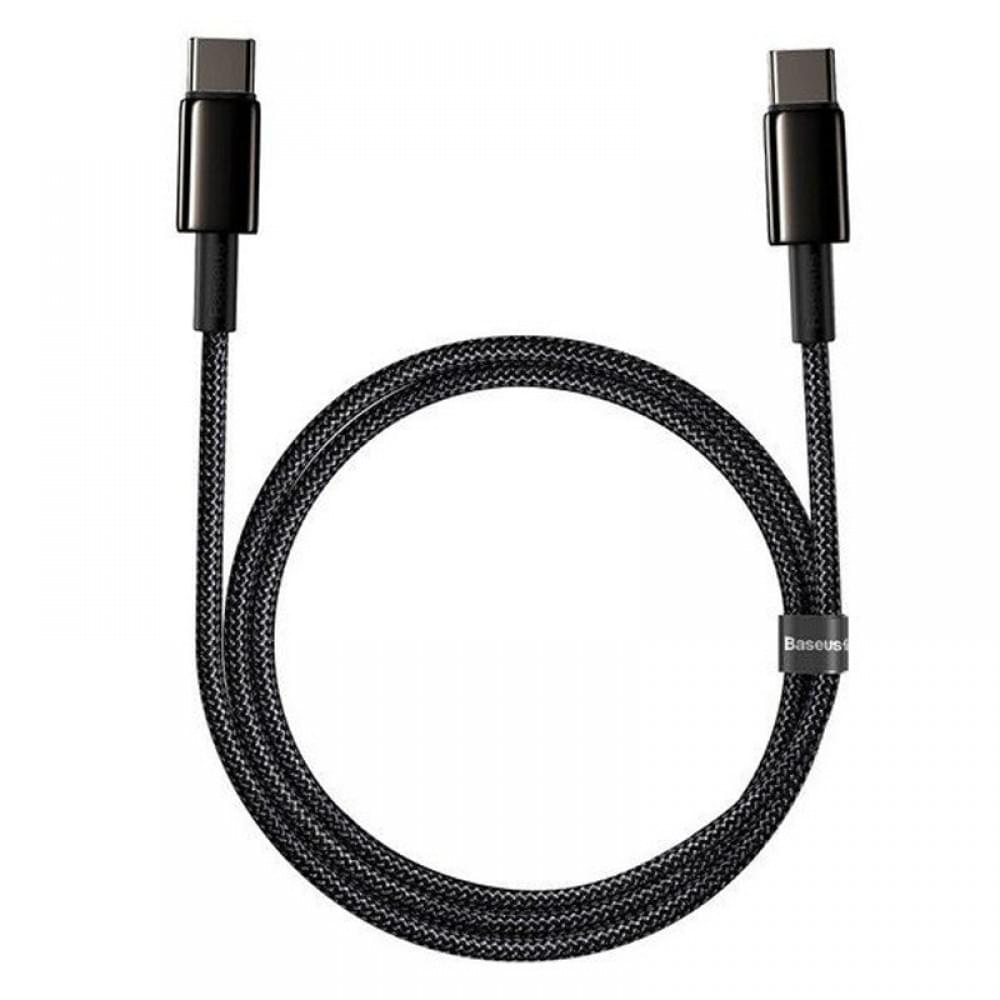 Дата кабель Baseus Tungsten Gold Type-C to Type-C Cable 100W (1m) (CATWJ-01) Чорний