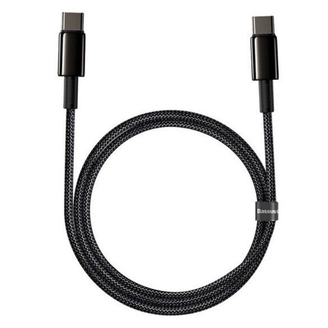 Дата кабель Baseus Tungsten Gold Type-C to Type-C Cable 100W (1m) (CATWJ-01) Чорний