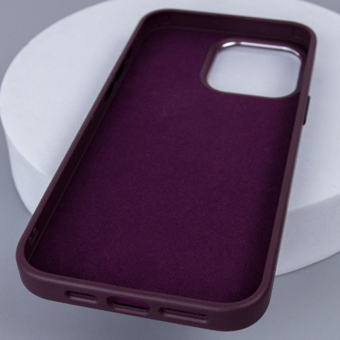 Шкіряний чохол Bonbon Leather Metal Style with MagSafe для Apple iPhone 12 Pro Max (6.7") Бордовий / Plum