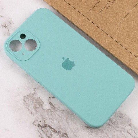 Чохол Silicone Case Full Camera Protective (AA) для Apple iPhone 15 (6.1") Бірюзовий / Marine Green