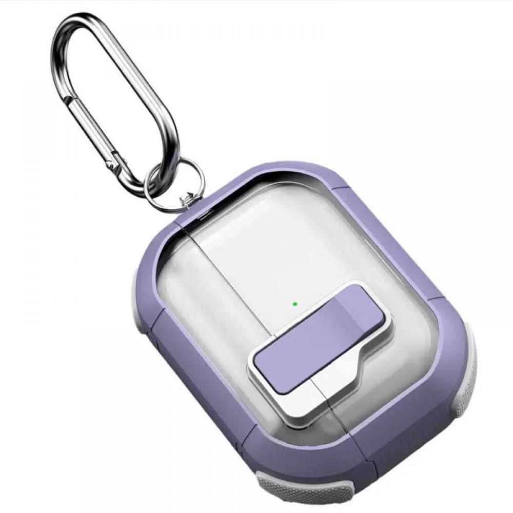 Футляр протиударний Locking Button для навушників Airpods Pro 3 Light Purple