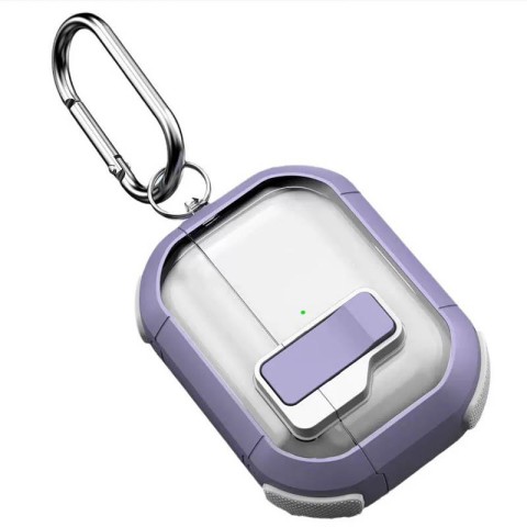 Футляр протиударний Locking Button для навушників Airpods Pro 3 Light Purple