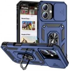 Чохол Ummi Camshield Serge Ring для Apple iPhone 16 (6.1") Синій