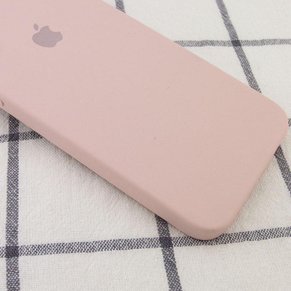 Чохол Silicone Case Square Full Camera Protective (AA) для Apple iPhone 6/6s (4.7") Рожевий / Pink Sand