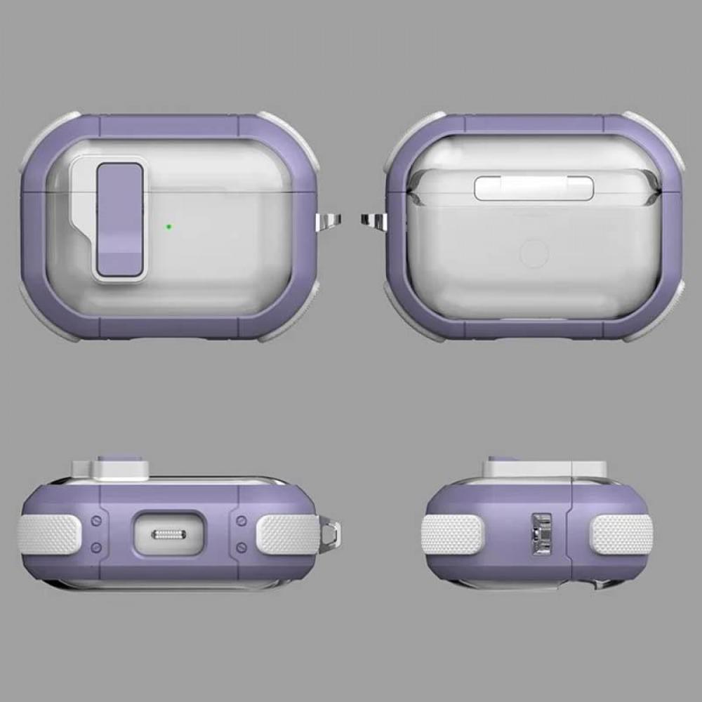 Футляр протиударний Locking Button для навушників Airpods Pro 3 Light Purple