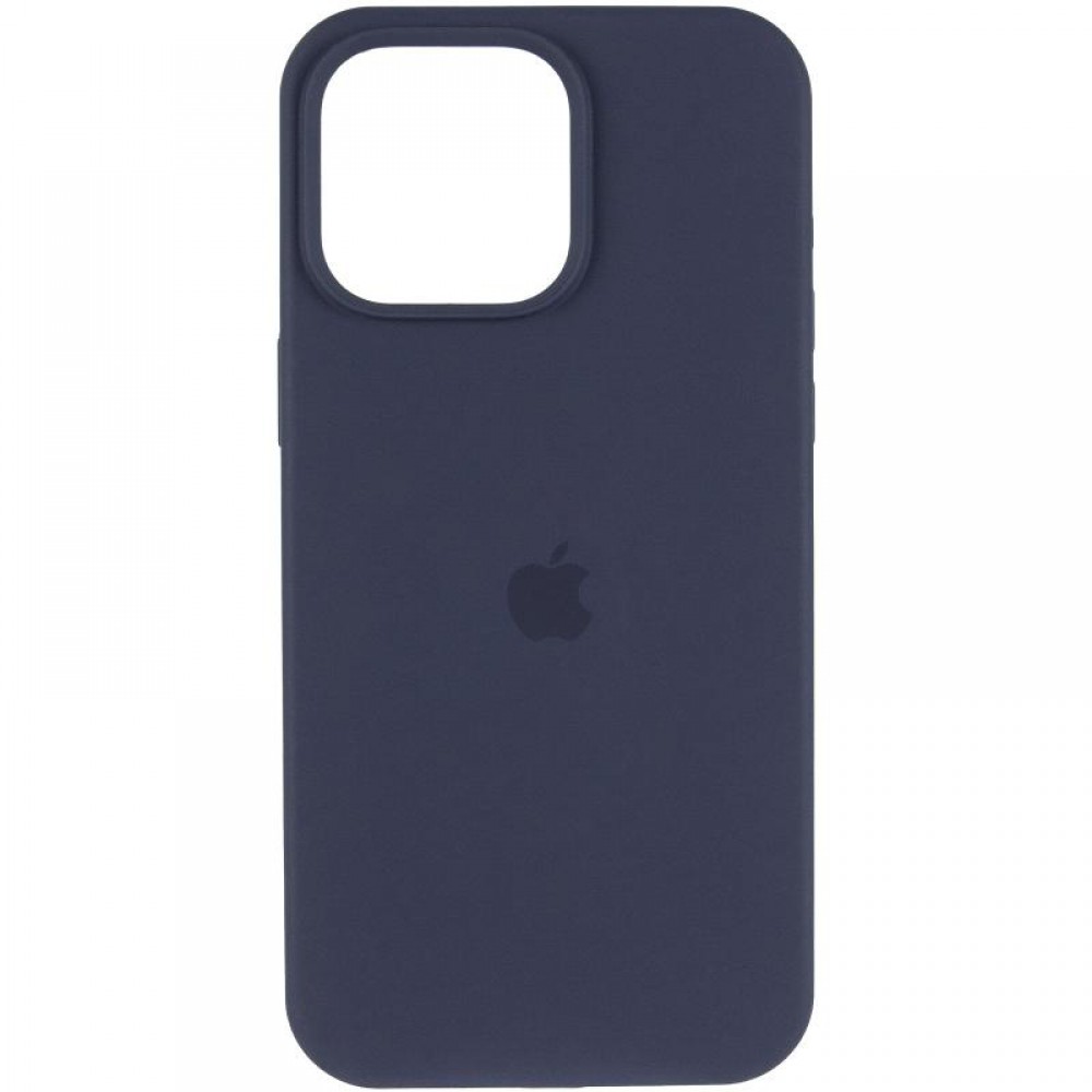 Чохол Silicone Case (AA) Logo with MagSafe для Apple iPhone 15 (6.1") Темно-синій / Midnight blue