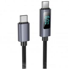 Дата кабель Hoco X112 Favor with display Type-C to Type-C 60W (1m) Black