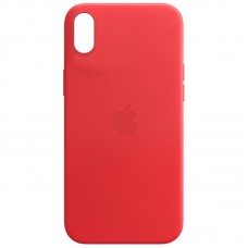 Шкіряний чохол Leather Case (AA) для Apple iPhone X / XS (5.8") Crimson