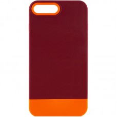 Чохол TPU+PC Bichromatic для Apple iPhone 7 plus / 8 plus (5.5") Brown burgundy / Orange