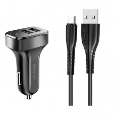 АЗП Usams C13 2.1A Dual USB + U35 Micro USB cable (1m) Чорний