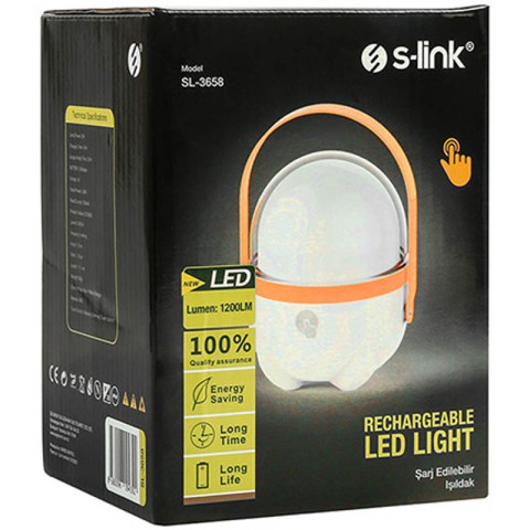 Ліхтар акумуляторний S-link SL-3658 Touch On Off Led 2400mAh Білий