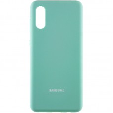 Чохол Silicone Cover Full Protective (AA) для Samsung Galaxy A02 Бірюзовий / Ice Blue