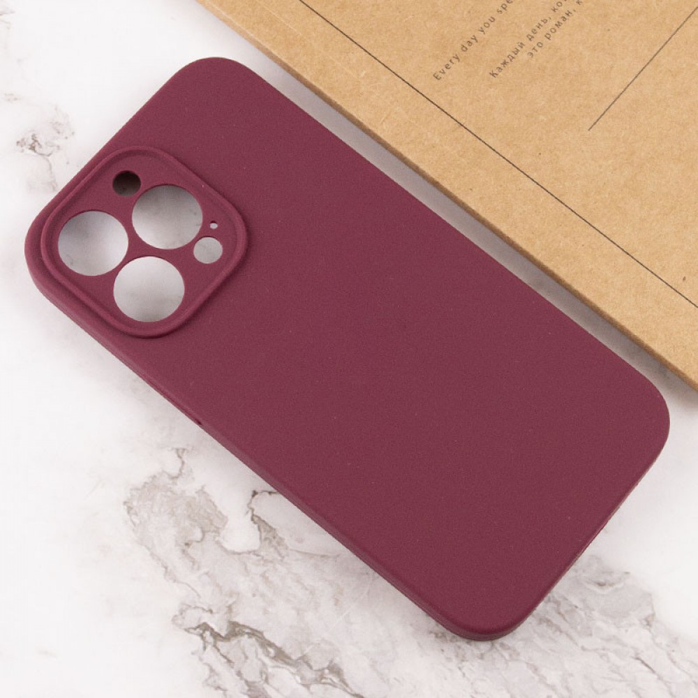 Чохол Silicone Case Full Camera Protective (AA) NO LOGO для Apple iPhone 13 Pro (6.1") Бордовий / Plum