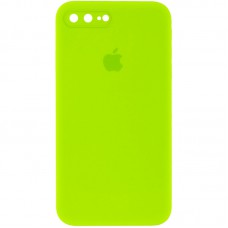 Чохол Silicone Case Square Full Camera Protective (AA) для Apple iPhone 7 plus / 8 plus (5.5") Салатовий / Neon green