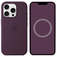 Чохол Silicone case (AAA) with Magsafe and Animation (button) для Apple iPhone 16 Pro Max (6.9") Plum