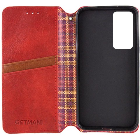 Шкіряний чохол-книжка GETMAN Cubic (PU) для Samsung Galaxy M35 5G Червоний