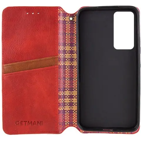 Шкіряний чохол-книжка GETMAN Cubic (PU) для Samsung Galaxy M35 5G Червоний