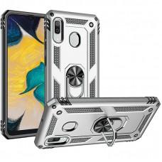 Ударостійкий чохол Serge Ring for Magnet для Samsung Galaxy A20 / A30 Срібний