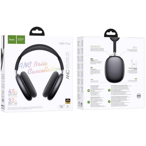 Накладні бездротові навушники Hoco W65 Plus Happy ANC Deep space gray
