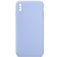 Чохол Silicone Case Square Full Camera Protective (AA) NOLOGO для Apple iPhone X / XS (5.8") Блакитний / Lilac Blue