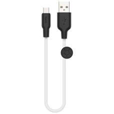 Дата кабель Hoco X21 Plus Silicone MicroUSB Cable (0.25m) Чорний / Білий