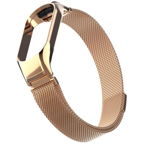 Ремінець Milanese Loop Design для Xiaomi Mi Band 7 Pink Gold