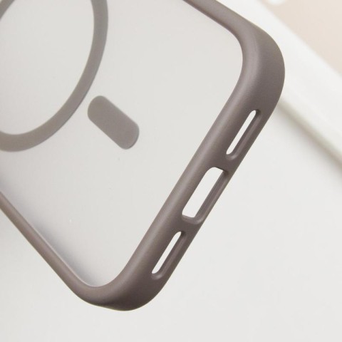 TPU+PC чохол Metal Buttons with MagSafe для Apple iPhone 16 Pro (6.3") Сірий