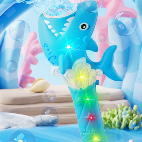 Пістолет з мильними бульбашками H038 Shark + bottle 50ml Light Blue
