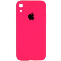 Чохол Silicone Case Square Full Camera Protective (AA) для Apple iPhone XR (6.1") Рожевий / Barbie pink