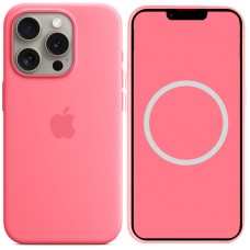 Чохол Silicone case (AAA) full with Magsafe and Animation для Apple iPhone 15 Pro (6.1") Рожевий / Pink