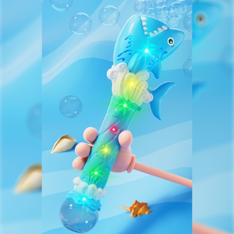 Пістолет з мильними бульбашками H038 Shark + bottle 50ml Light Blue