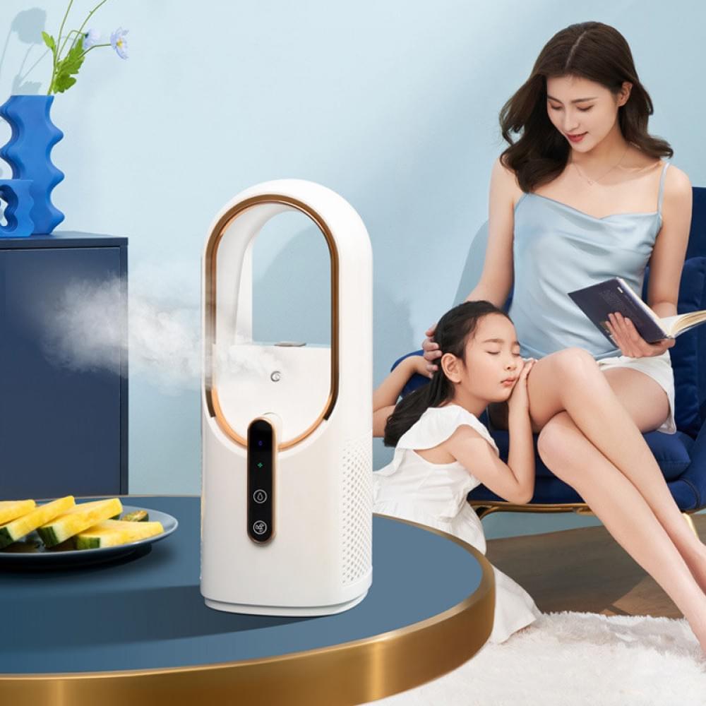 Настольный вентилятор F6 2in1 с увлажнителем воздуха 2200mAh