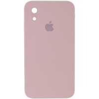 Чохол Silicone Case Square Full Camera Protective (AA) для Apple iPhone XR (6.1") Рожевий / Pink Sand