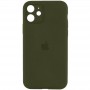 Чохол Silicone Case Full Camera Protective (AA) для Apple iPhone 12 (6.1") Зелений / Dark Olive / PVH