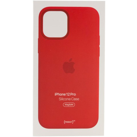 Чохол Silicone case (AAA) with Magsafe and Animation для Apple iPhone 12 Pro / 12 (6.1") Червоний / Red