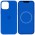 Чохол Silicone case (AAA) full with Magsafe and Animation для Apple iPhone 12 Pro Max (6.7") Синій / Capri Blue