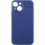 Шкіряний чохол Leather Case Carbon series для Apple iPhone 13 mini (5.4") Синій
