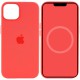 Чохол Silicone case (AAA) with Magsafe and Animation для Apple iPhone 15 Plus (6.7") Червоний / Guava