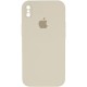 Чохол Silicone Case Square Full Camera Protective (AA) для Apple iPhone X / XS (5.8") Бежевий / Antique White