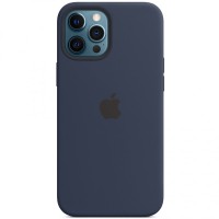 Чохол Silicone case (AAA) with Magsafe and Animation для Apple iPhone 12 Pro / 12 (6.1") Синій / Deep navy